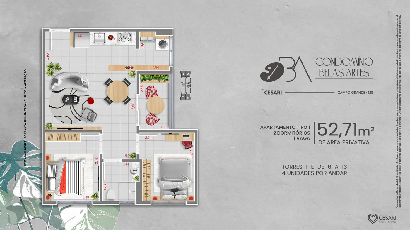 Planta do apartamento tipo 1
