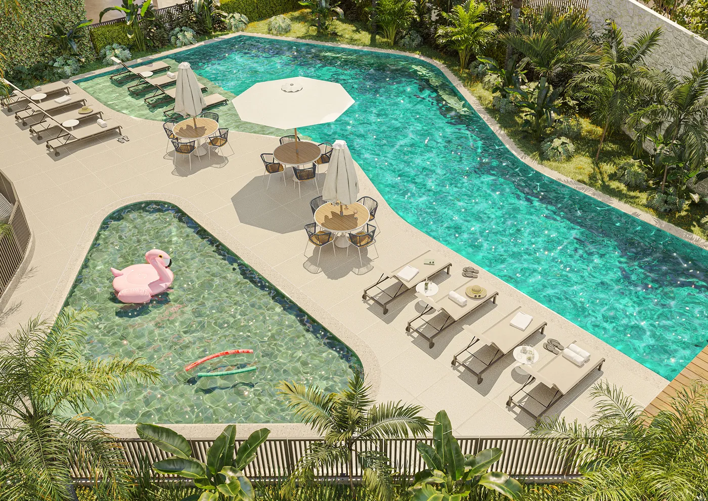 Piscina vista de cima