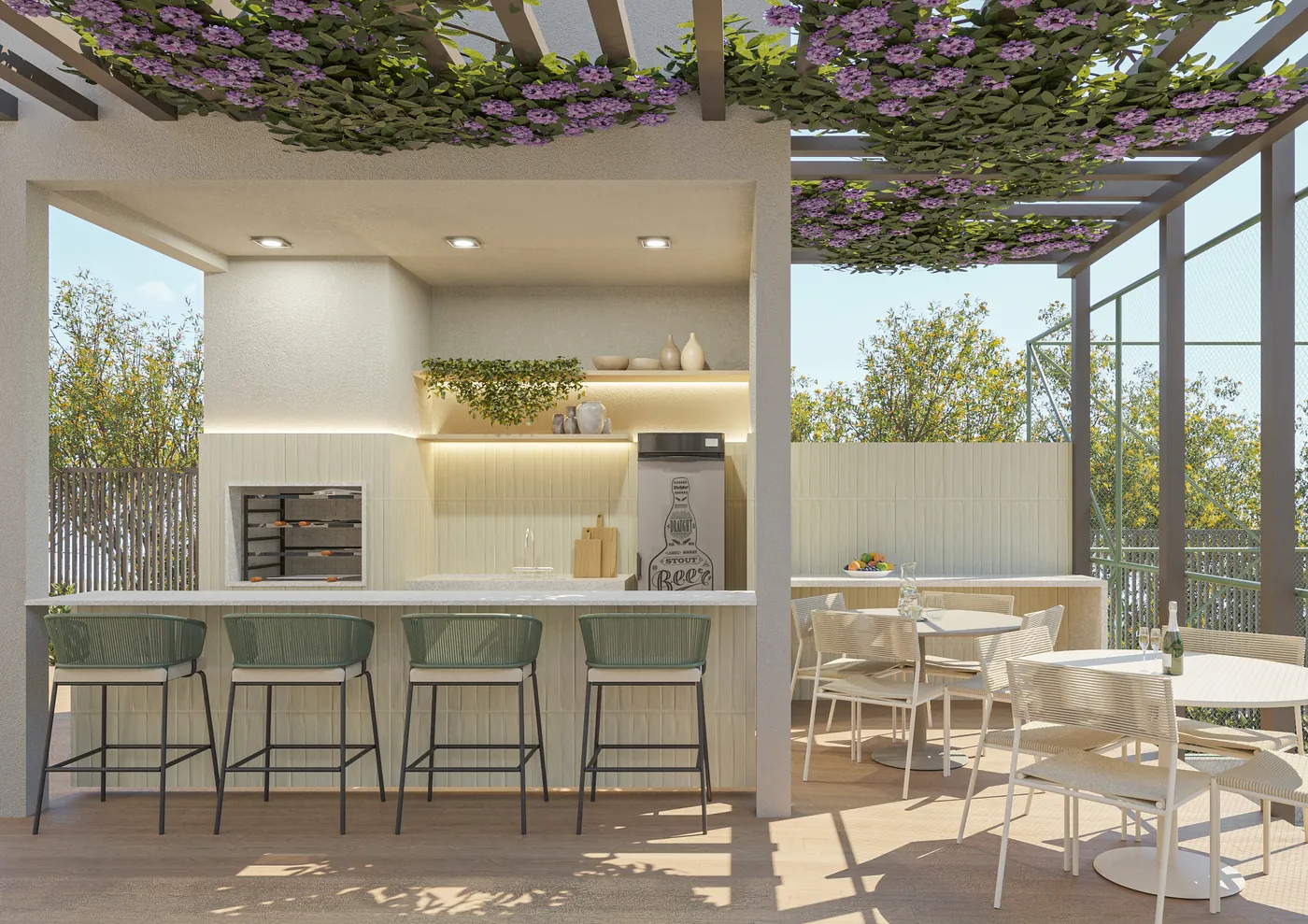 Espaço gourmet com bancada