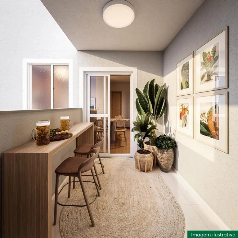 Espaço gourmet com bancada