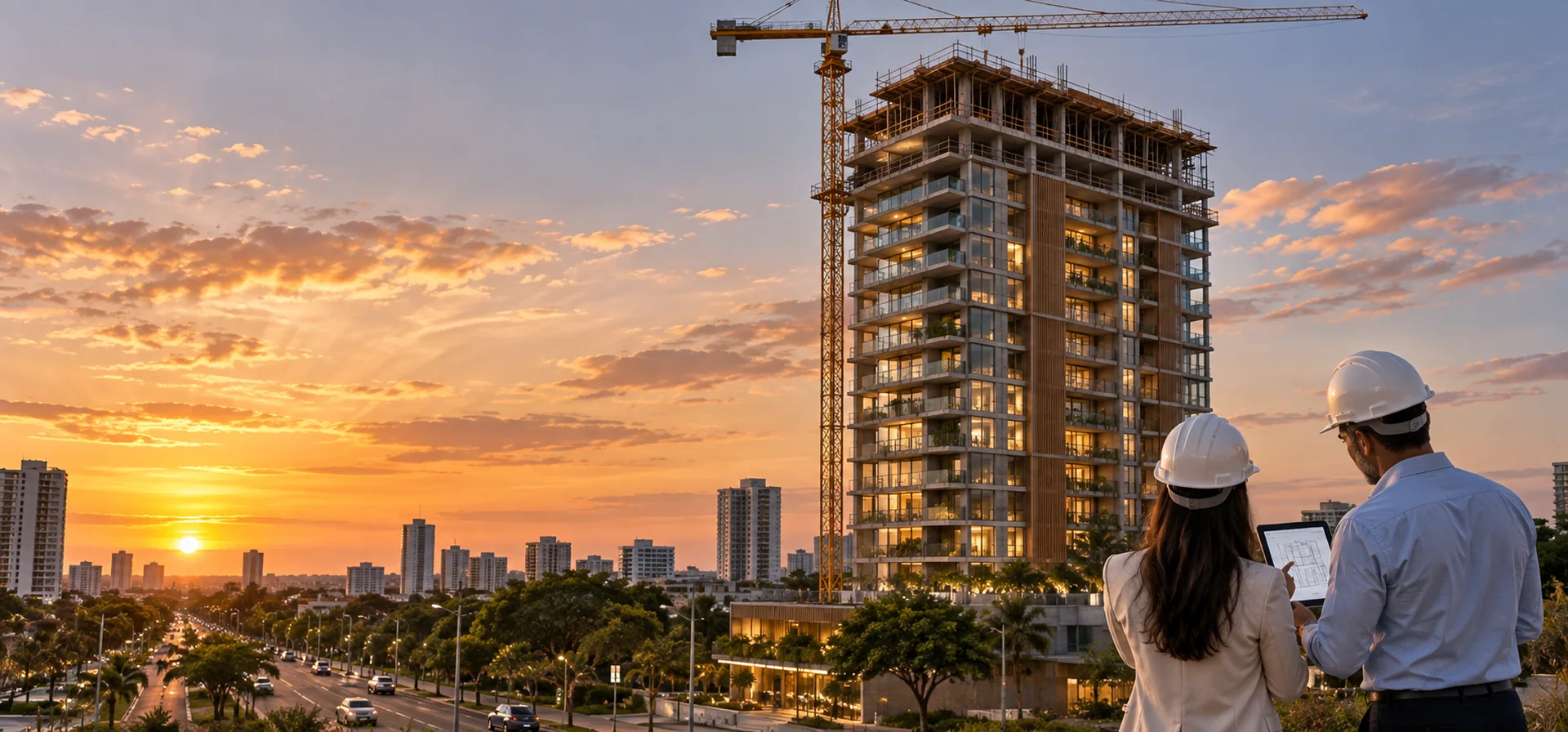 Obra residencial em andamento em Campo Grande